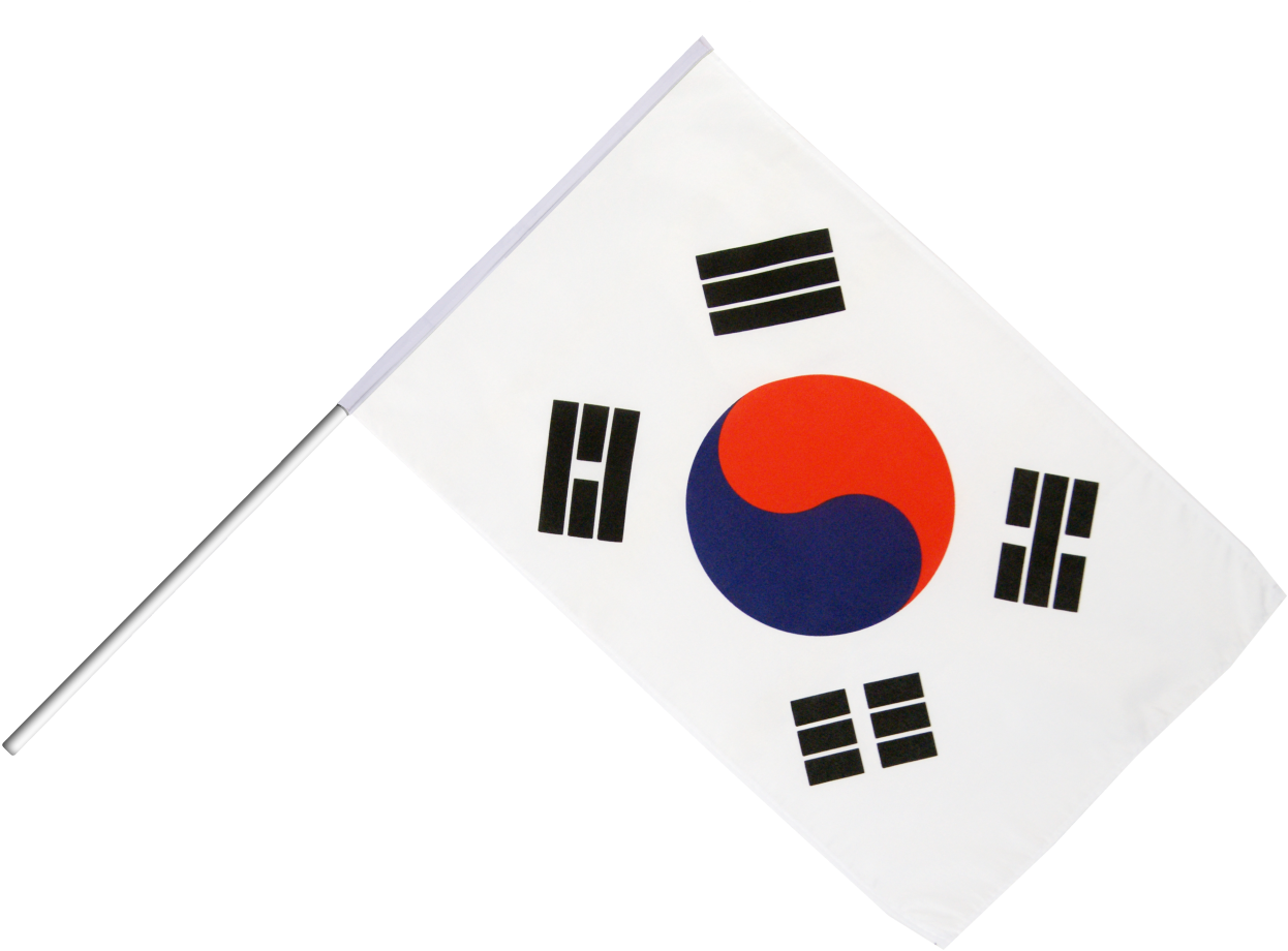 South Korea Hand Waving Flag - South Korean Flag Png (1500x1124), Png Download