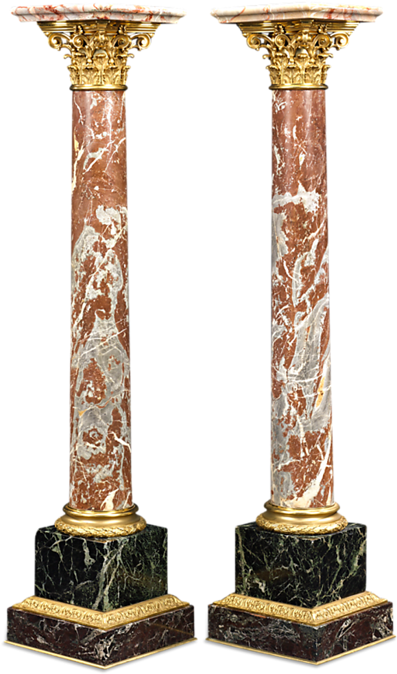 Marble And Bronze French Pedestals - Column (864x1080), Png Download