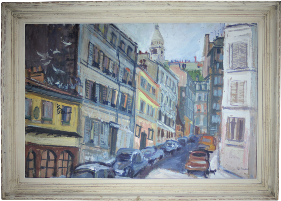 Oil On Board Of Paris Street - Picture Frame (1024x1023), Png Download