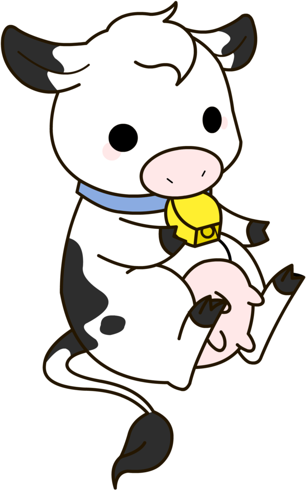 Beef Cattle Silhouette At Getdrawings - Kawaii Cow Cartoon (793x1007), Png Download