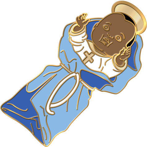 Black Baby Jesus Pin - Illustration (600x600), Png Download