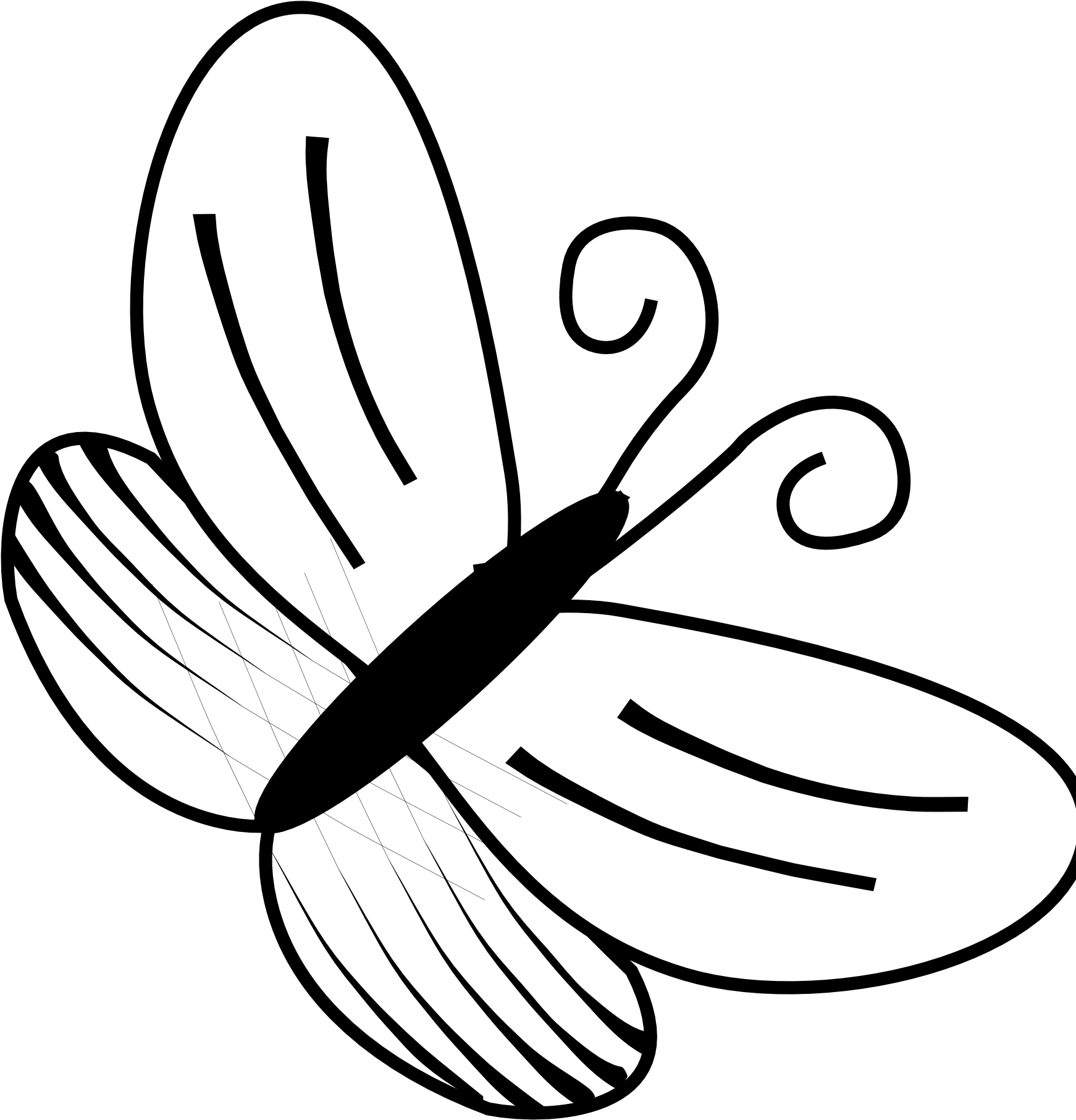 Butterflies Clipart Line Drawing 6 Butterfly Black Black And White Butterfly Clipart Png