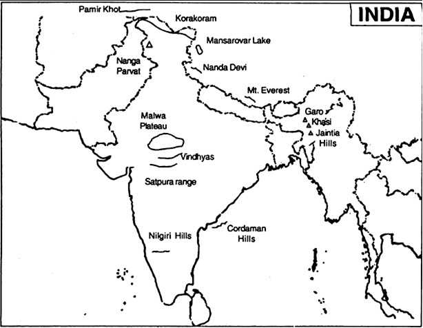 Mountain Peak Of India, The Vindhyan, Nilgiri Mountain, - Nanga Parbat In India Map (614x476), Png Download