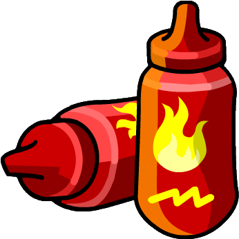 Black Puffle's Hot Sauce Art - Club Penguin Hot Sauce (374x374), Png Download