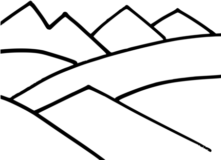Drawing Line Art Mountain Computer Icons Silhouette - Mountain Line Art Png (453x340), Png Download