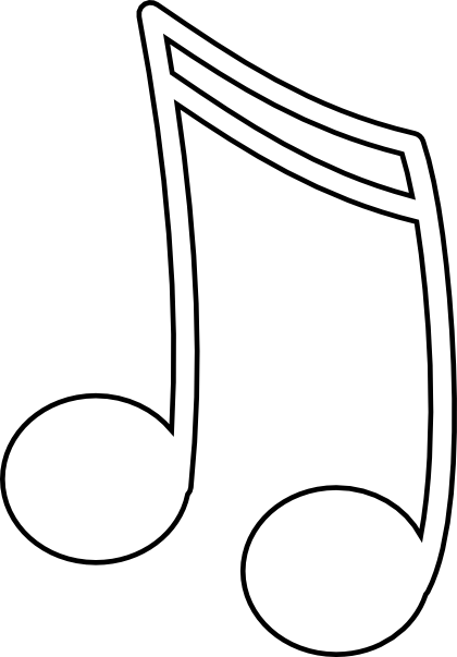 Free Vector Sixteenth Notes, Joined In A Pair Clip - Music Note Coloring Pages (420x603), Png Download