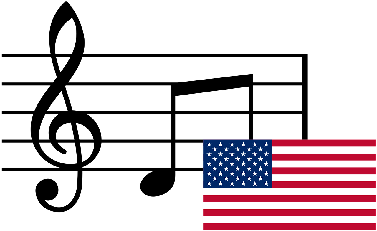 Musical Notes And Flag Usa - Musical Notes (1280x787), Png Download