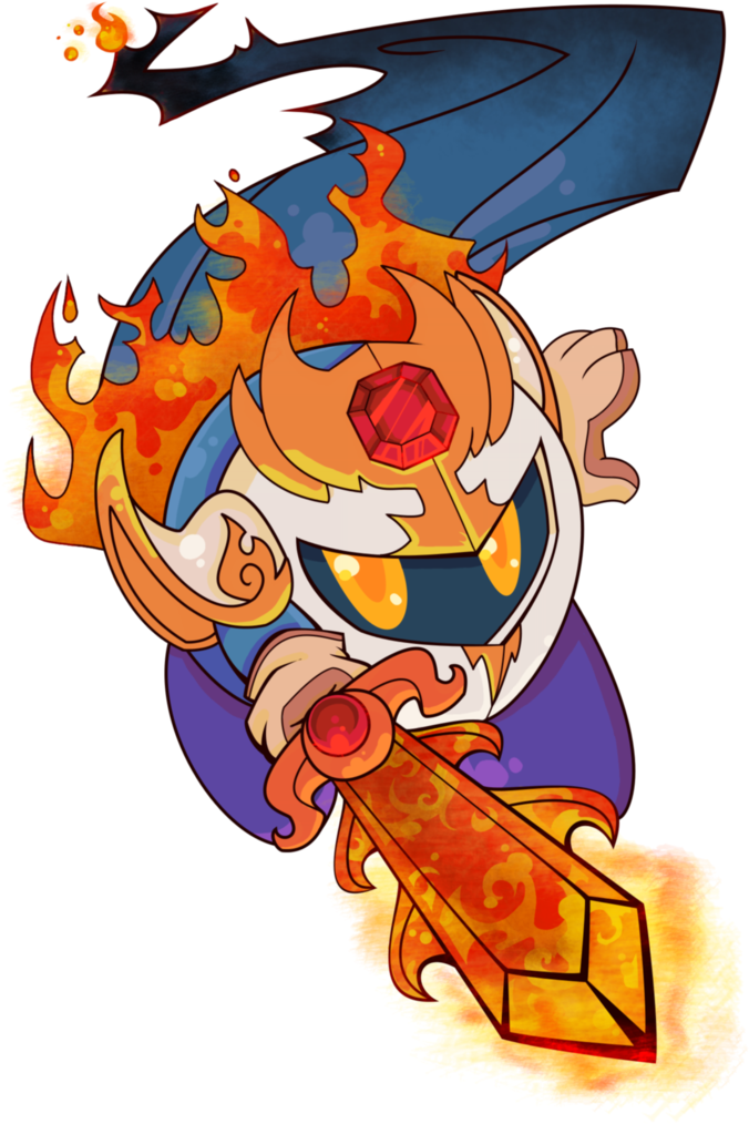 Fire Meta Knight By Theakanemnon On Deviantart - Meta Knight Kirby Ds (730x1093), Png Download