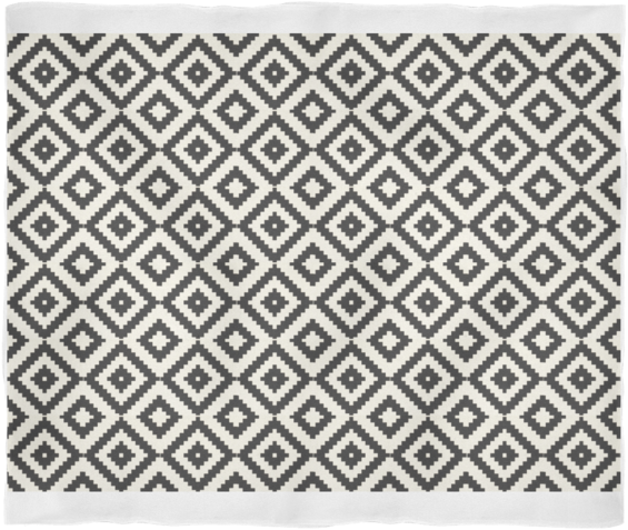 Aztec Diamond Pattern, Black Ivory, Graphic Print Blanket, - Barbara Home Collection 527452 (600x600), Png Download