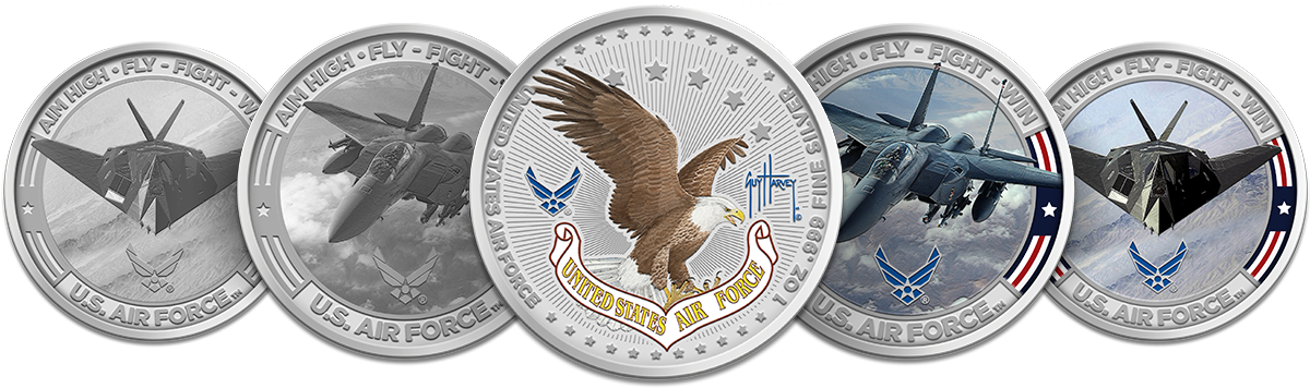 Air Force Collectible Coins - Silver (1200x400), Png Download