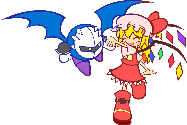 Flandre Scarlet And Meta Knight , Puyopuyo, Puyopuyo - Cartoon (768x513), Png Download