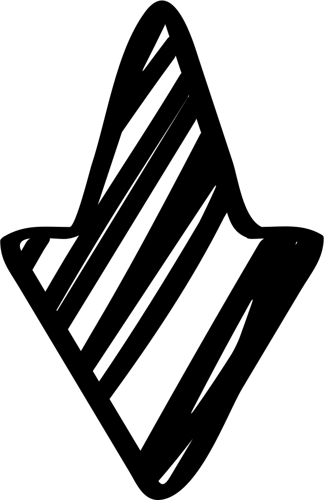 Sketched Arrow Pointing Down - Arrow (636x981), Png Download
