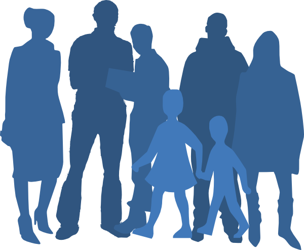 Group Silhouette Clip Art - Group Of People Silhouette Png (600x493), Png Download