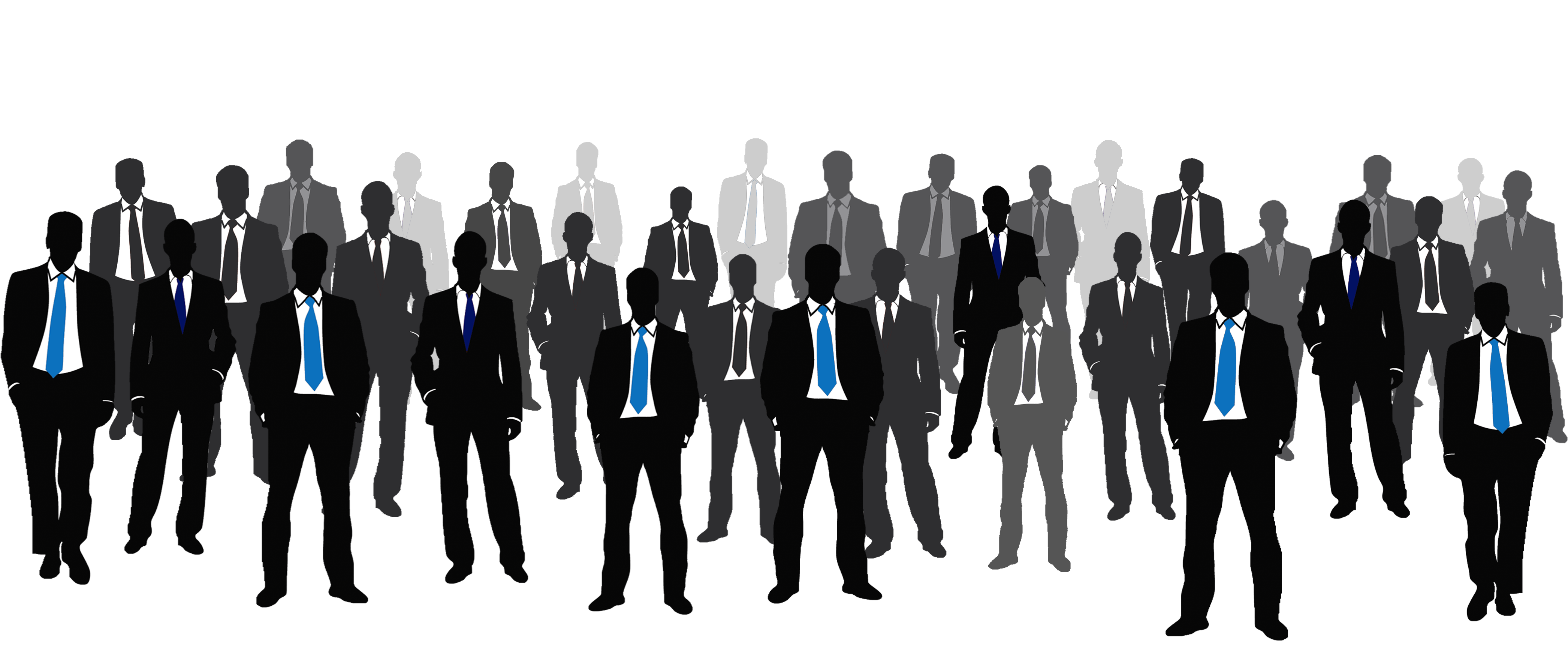 2015-2017 Pulaski County - Men In Suits Silhouette (4200x1806), Png Download