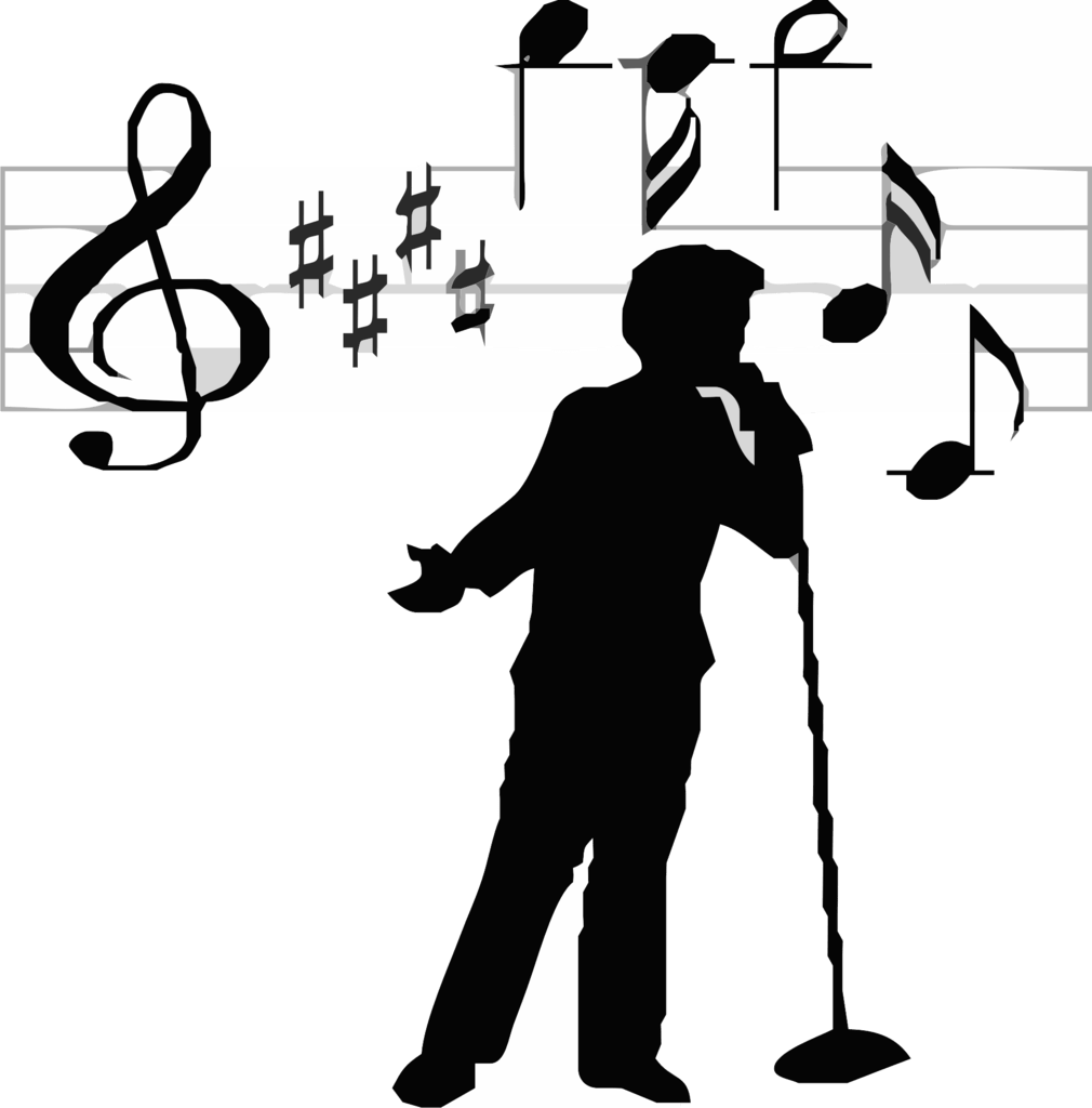 Singer Clipart Black And White (1010x1024), Png Download