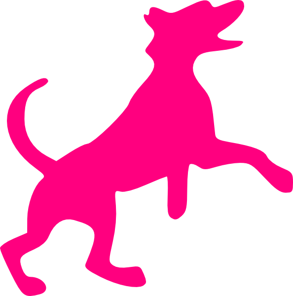 Pink Dog Clip Art At Clker - Pink Dog Clipart (594x600), Png Download