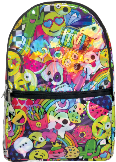 Emoji Party Holographic Backpack - Handbag (550x550), Png Download