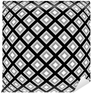 Design Monochrome Warped Diamond Pattern Wall Mural - Throw Pillow (400x400), Png Download