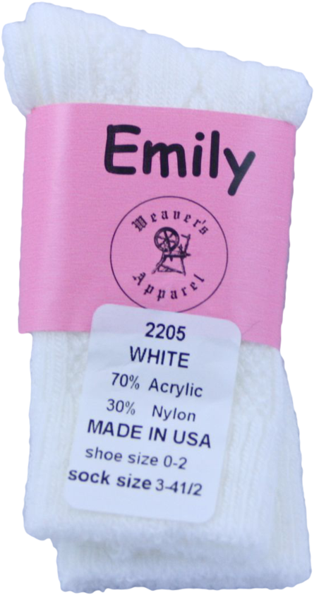 Emily Girls' Acrylic Knee-high, Diamond Pattern, White - Family Gathering (616x1024), Png Download