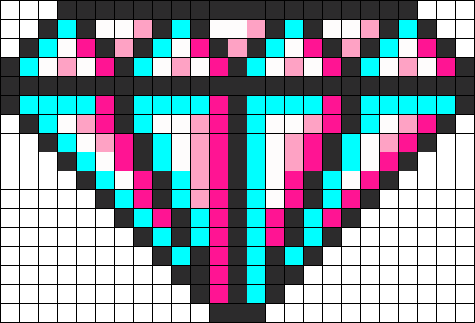 3d Diamond Perler Bead Pattern / Bead Sprite - Diamond Perler Bead Pattern (526x358), Png Download