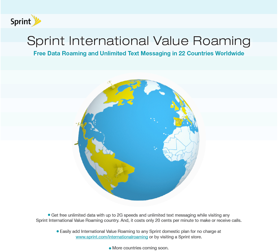 Sprint Expands Free Data Roaming To Colombia, Denmark, - Earth (960x869), Png Download