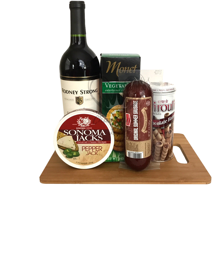 Wine And Cheese Board Gift Set - Sonoma Jacks Cheese Wedges, Gourmet, Pepper Jack - (960x1279), Png Download