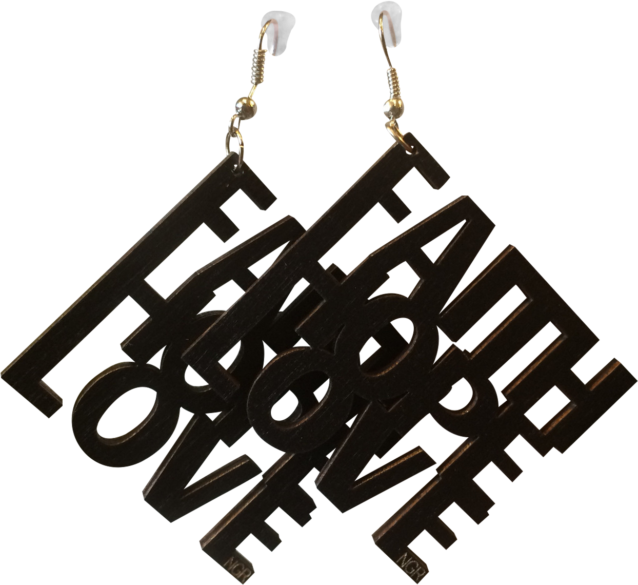 "faith Hope Love" Custom Made Lightweight Wooden Earrings - Hope (1243x1243), Png Download