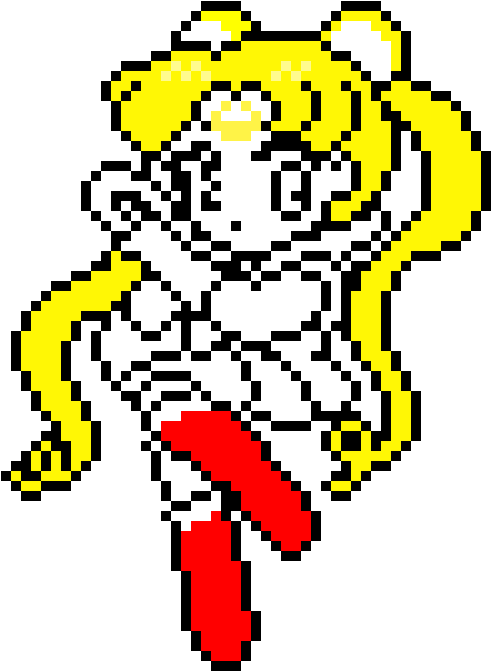Sailor Moon - Pixel Art Sailor Moon (630x690), Png Download