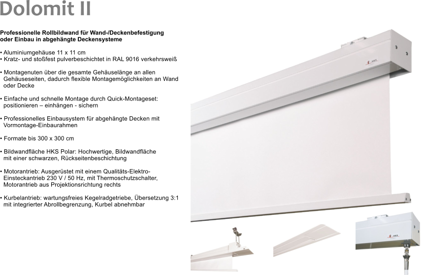 Hks 1:1 - 180 X 180 Cm - - Hks Dolomit Ii Motorleinwand (861x558), Png Download