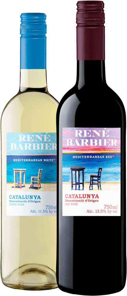 Bottles Of Wine - Rene Barbier - Mediterranean White Nv (411x954), Png Download