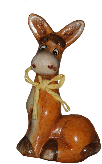 Donkey, Ceramic, Decoration, Figures, Fragile - Dominick The Donkey (474x720), Png Download