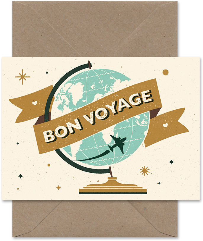 Greeting Card Bon Voyage (700x991), Png Download