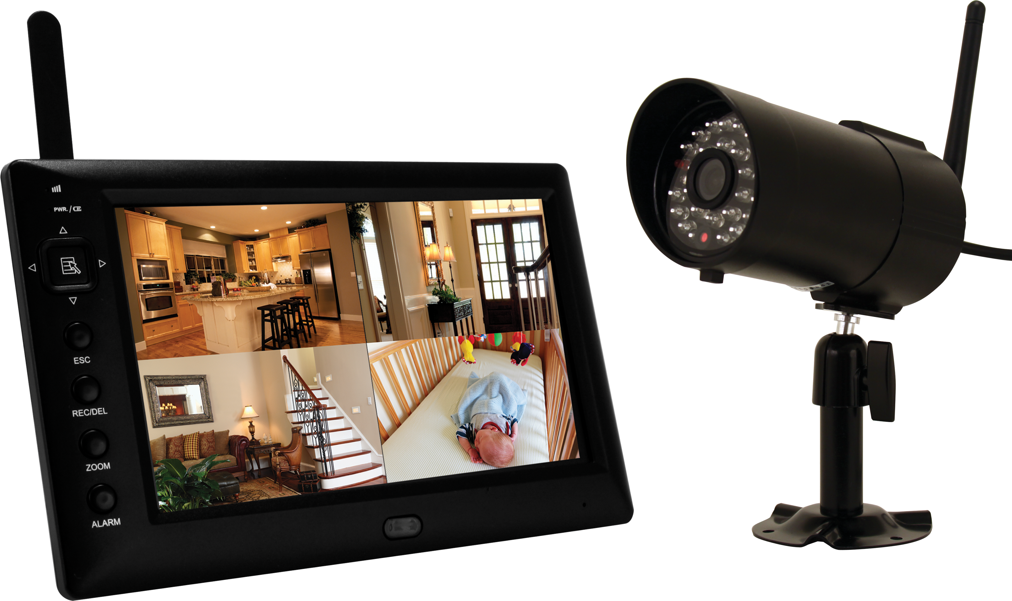 Brk,dws-471,4 Channel Digital Wireless Dvr With - First Alert Dws 471 (3322x1973), Png Download