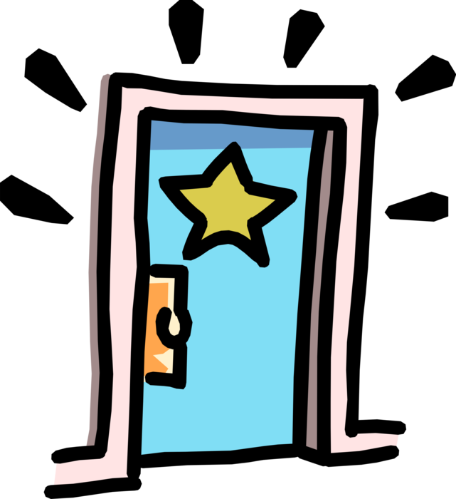 Vector Illustration Of Celebrity Star's Dressing Room - School Door Clip Art (641x700), Png Download