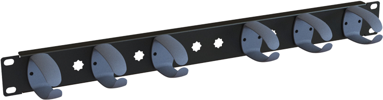 Cable Bar Detachable Hooks 1u Black1 - 19-inch Rack (970x350), Png Download