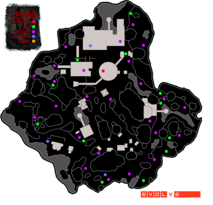 Orbital Drill Map Gamepedia - Evolve (700x675), Png Download