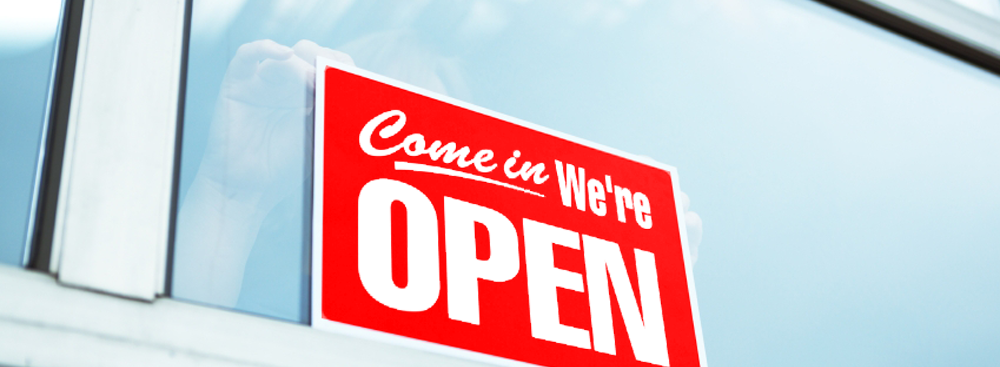 Small Business Open Sign - Come In We Re Open (1000x367), Png Download