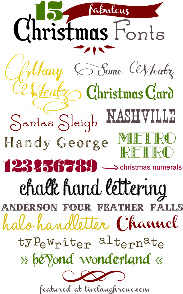 Fun, Festive And Fabulous Christmas Fonts With Livelaughrowe - Vintage Christmas Fonts (640x1000), Png Download