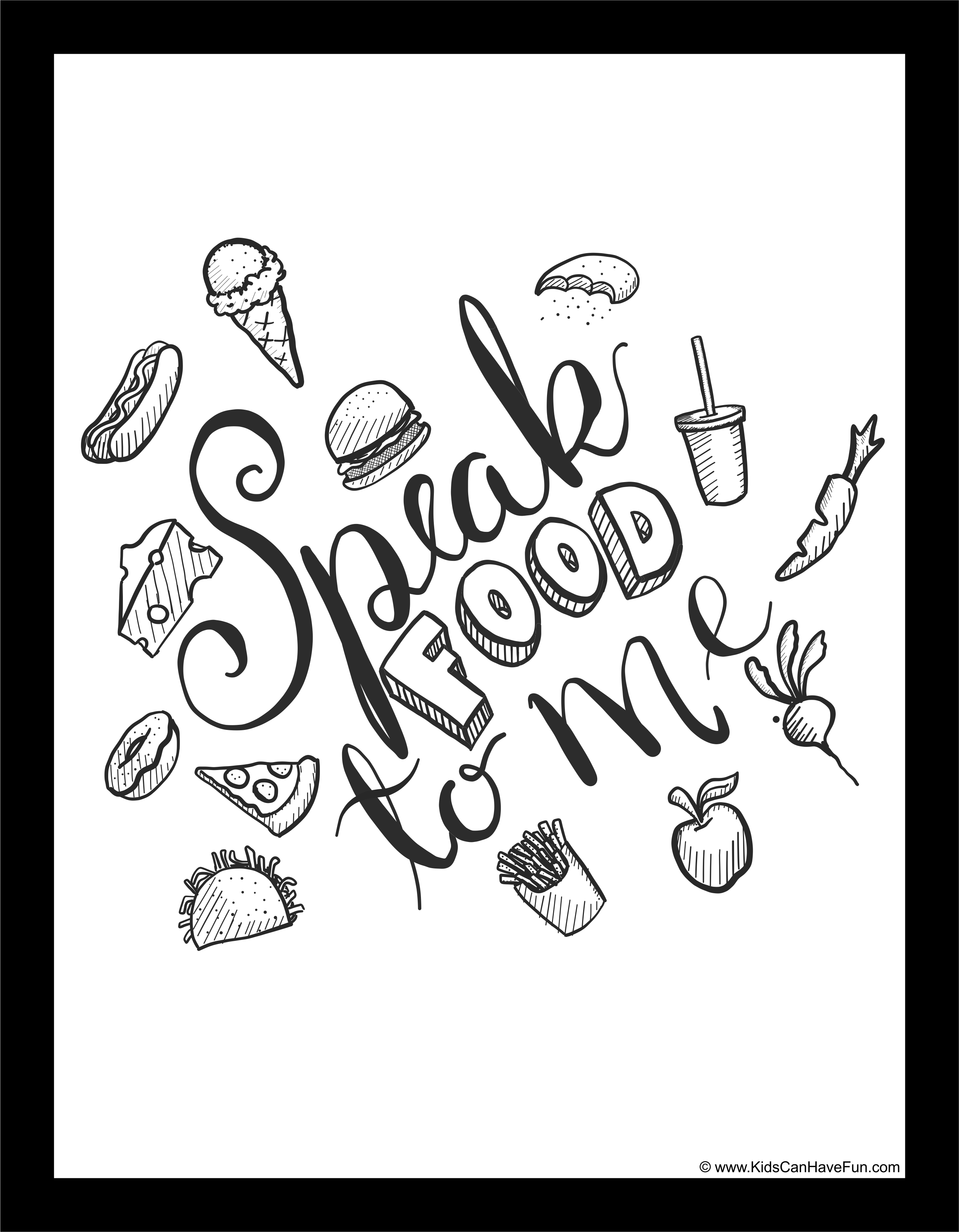 Speak Food To Me For The Lover - Calligraphy Quotes About Food (2677x3440), Png Download