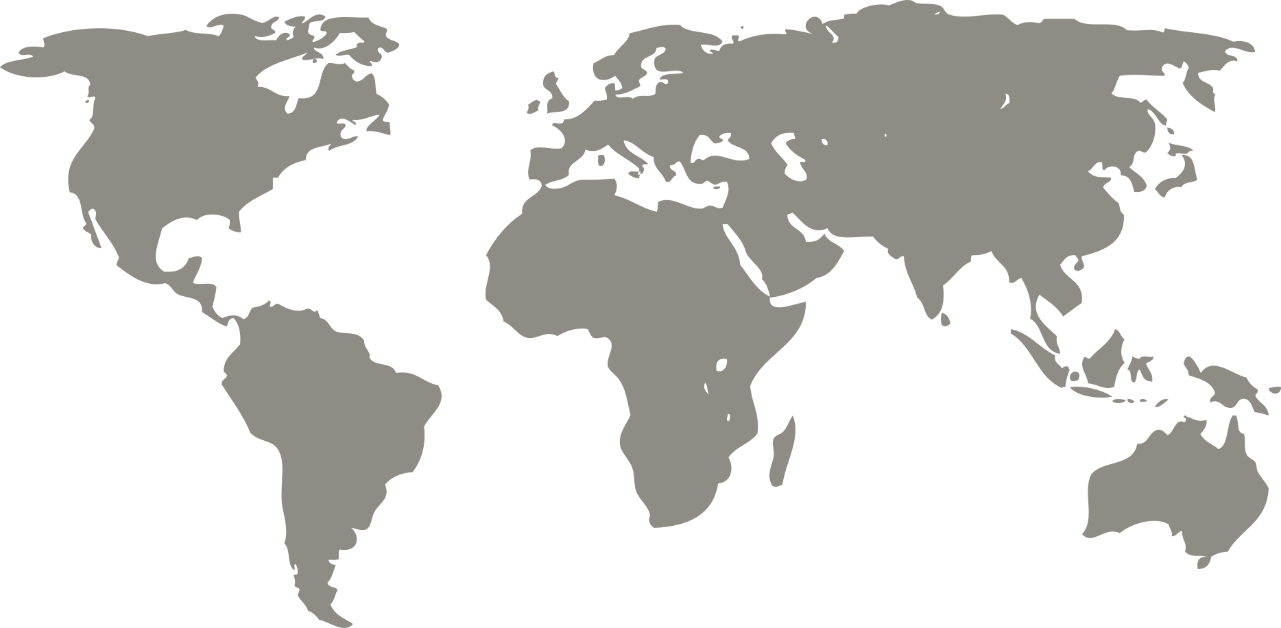 United States - World Map Silhouette (1868x916), Png Download