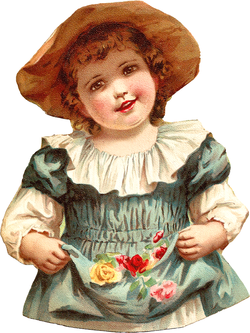Victorian Die Cut - Girl (1283x1600), Png Download