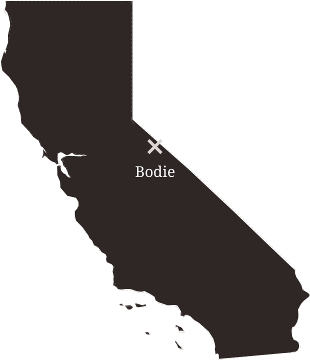 Map Showing The Location Of Bodie - California Map Png (620x720), Png Download