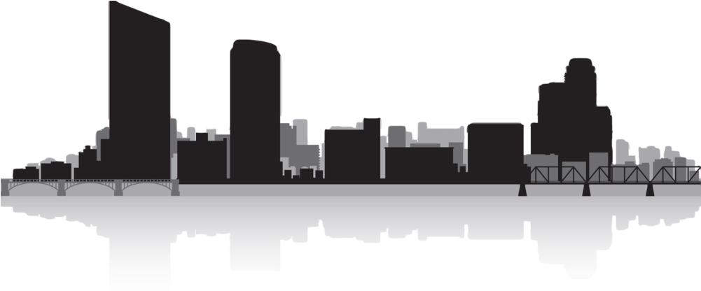 Grand Rapids City Skyline (1000x447), Png Download