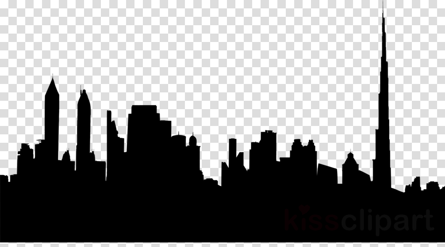 Cityscape Silhouette Clipart Skyline Clip Art - Broken Heart Png (900x500), Png Download