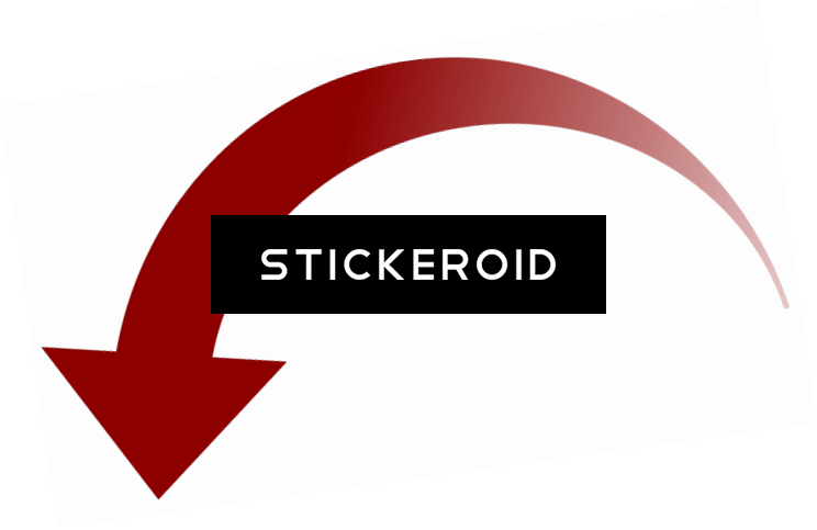 Curved Red Down Arrow - Graphic Design (744x483), Png Download