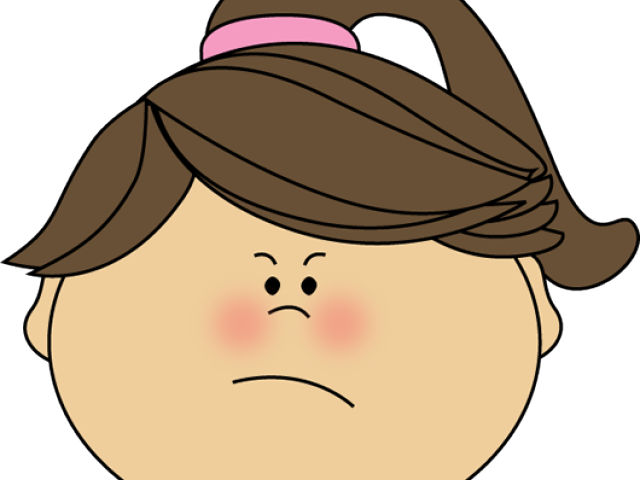 Angry Face Clipart - Angry Girl Face Clipart (640x480), Png Download