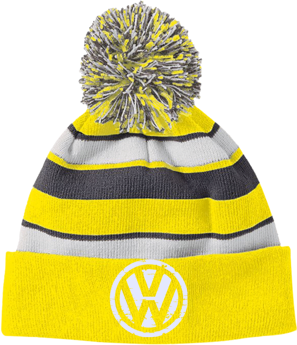 Volkswagen Vw Hat 223835 Holloway Striped Beanie With - Resist 223835 Holloway Striped Beanie With Pom (1155x1155), Png Download