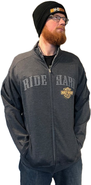 Harley-davidson® Men's Grunge Banner Charcoal & Black - Polar Fleece (480x640), Png Download