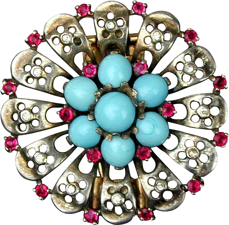 This 1946 Sterling Silver Flower Clip Pin Was Designed - Jewellery (755x755), Png Download