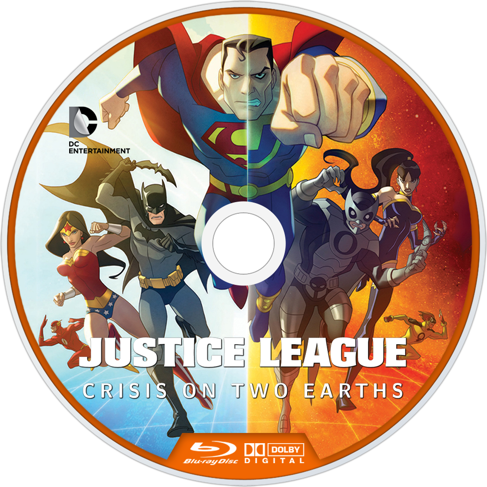 Crisis On Two Earths Bluray Disc Image - Justice League Crisis On Two Earths Dvd (1000x1000), Png Download